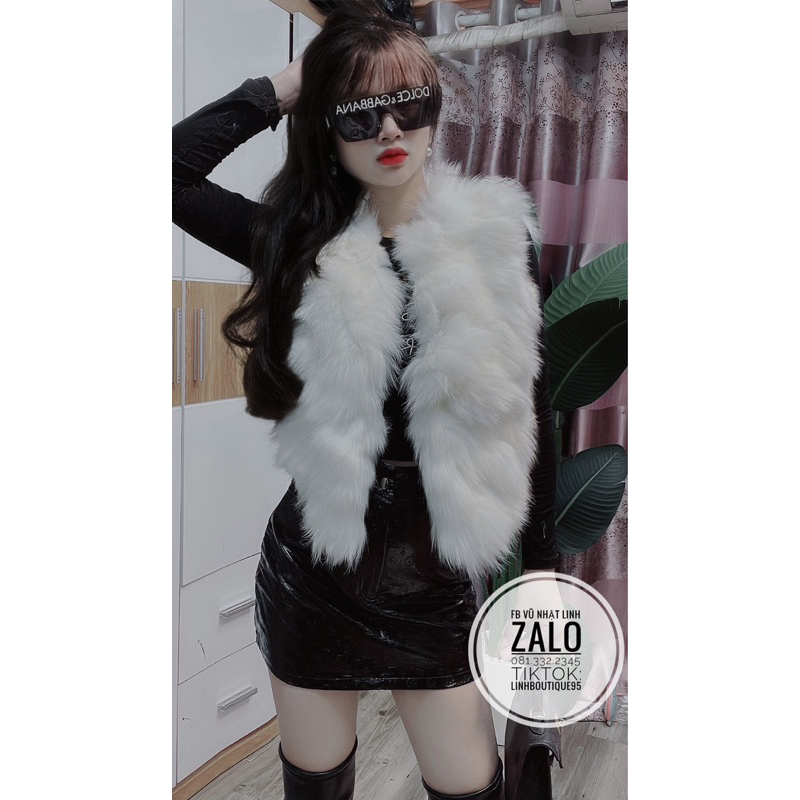 Áo gile lông cáo