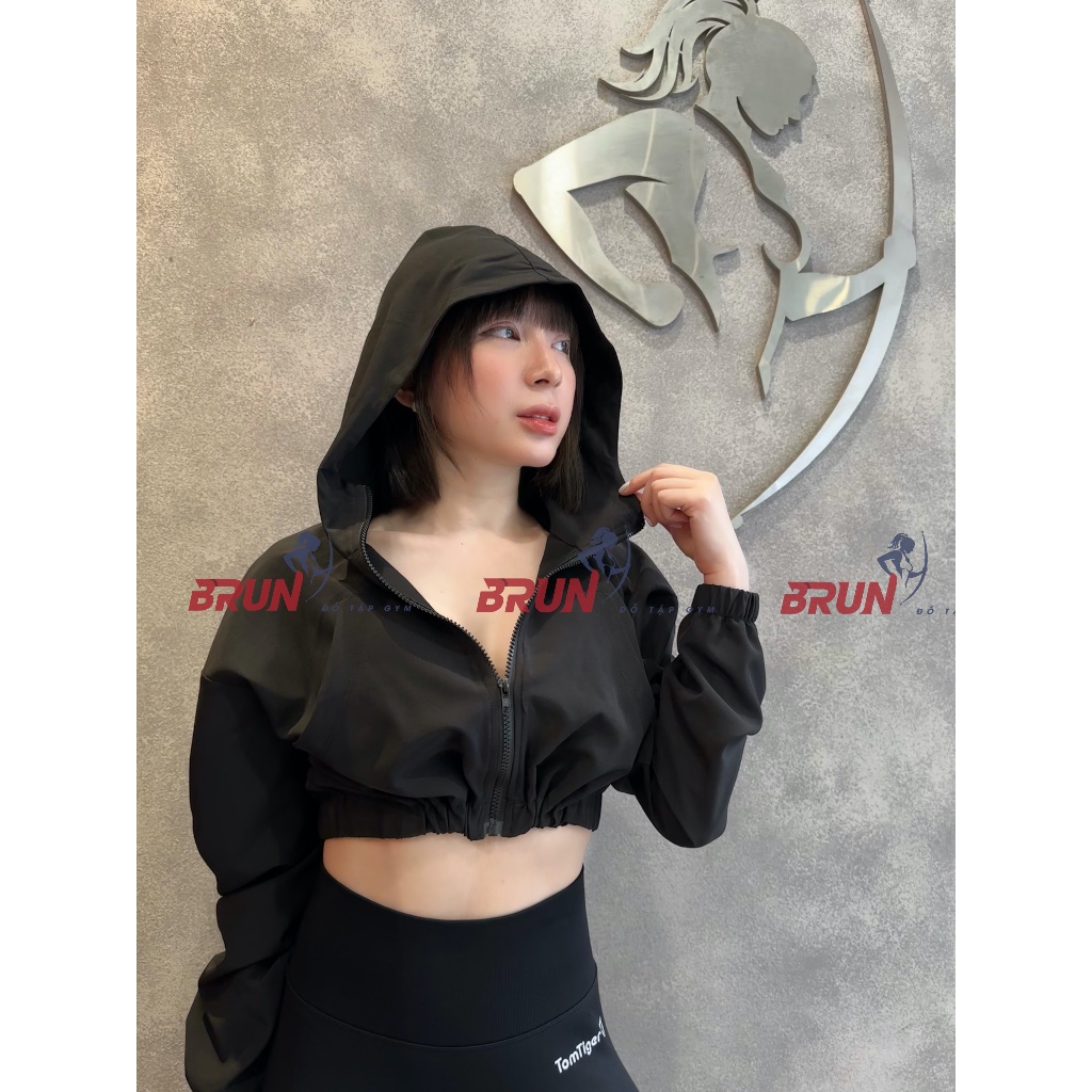 Áo khoác gió thể thao có mũ TOM TIGER cao cấp - BRUN