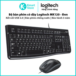 Bộ Bàn phím Và Chuột Có Dây Logitech MK120 - Hàng Chính Hãng