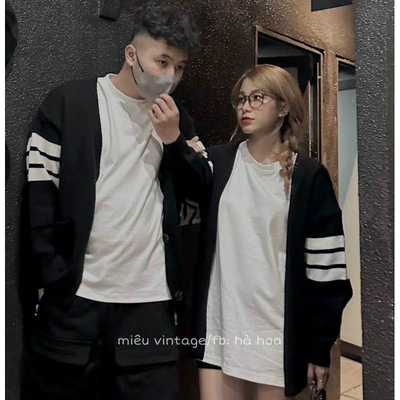 Áo khoác cadigan thome LEN QC XỊN LEN THỪNG ÁO LEN ĐÔI NAM NỮ