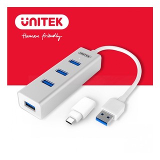 Bộ hub chia type-c và usb 3.0 từ 1 thành 4 cổng usb 3.0 unitek y-3082b