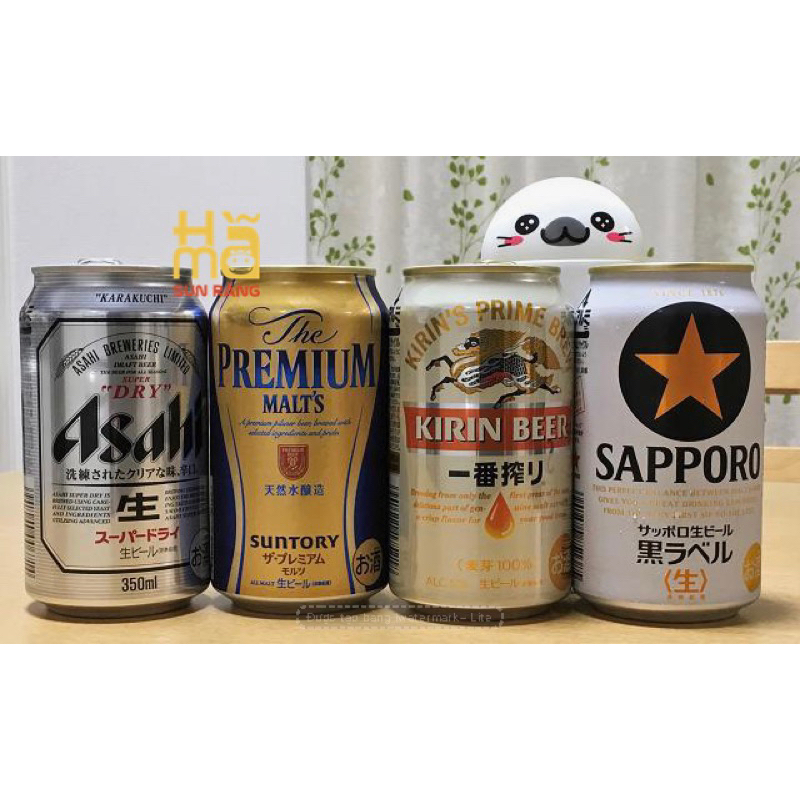 Bia của hãng hàng không Nhật - Ashahi, Sapporo, Kirin, Suntory The Premium 350ml