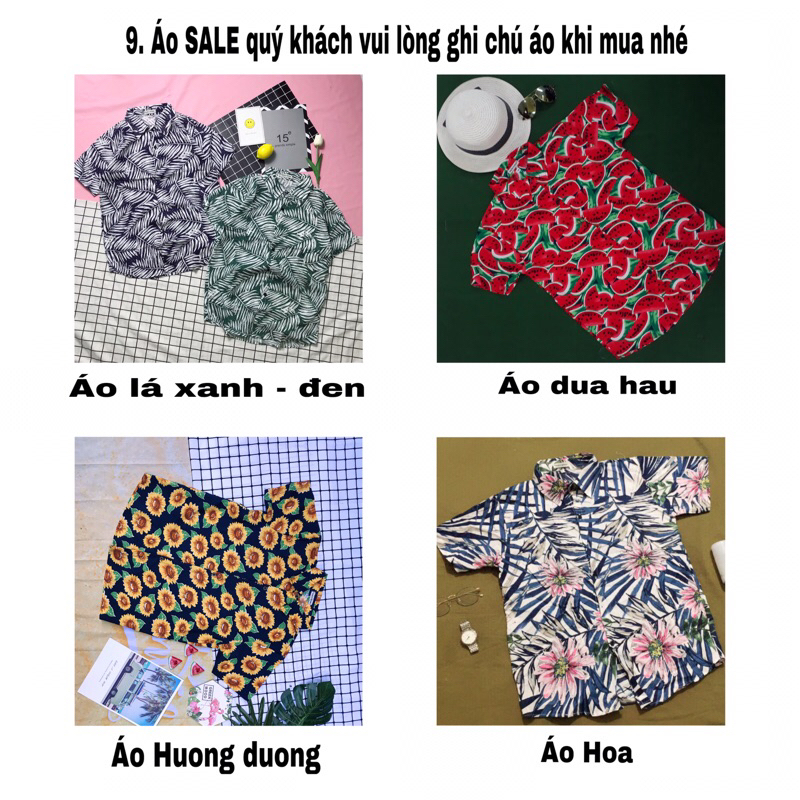Áo hoạ tiết đi biển, sơ mi hawaii, áo hoạ tiết