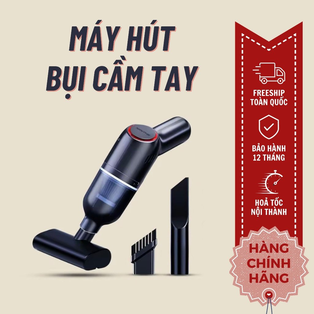 Máy Hút Bụi Cầm Tay Không Dây Mini Lực Hút 12000DPA, Pin Sạc Cao Cấp, Hút Bụi Giường, Sofa, Ô Tô