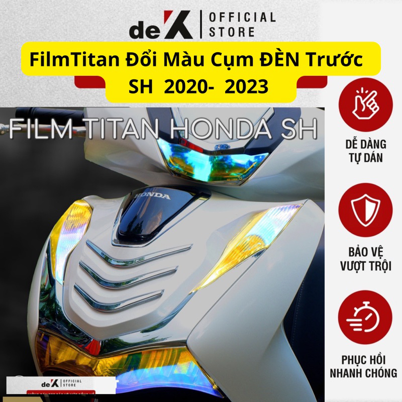 ( Bộ 7 miếng ) Miếng dán Decal đổi màu CỤM ĐÈN TRƯỚC đèn xe SH 2020 - 2023 bảo vệ đèn xe Honda Sh 125- 150- 160