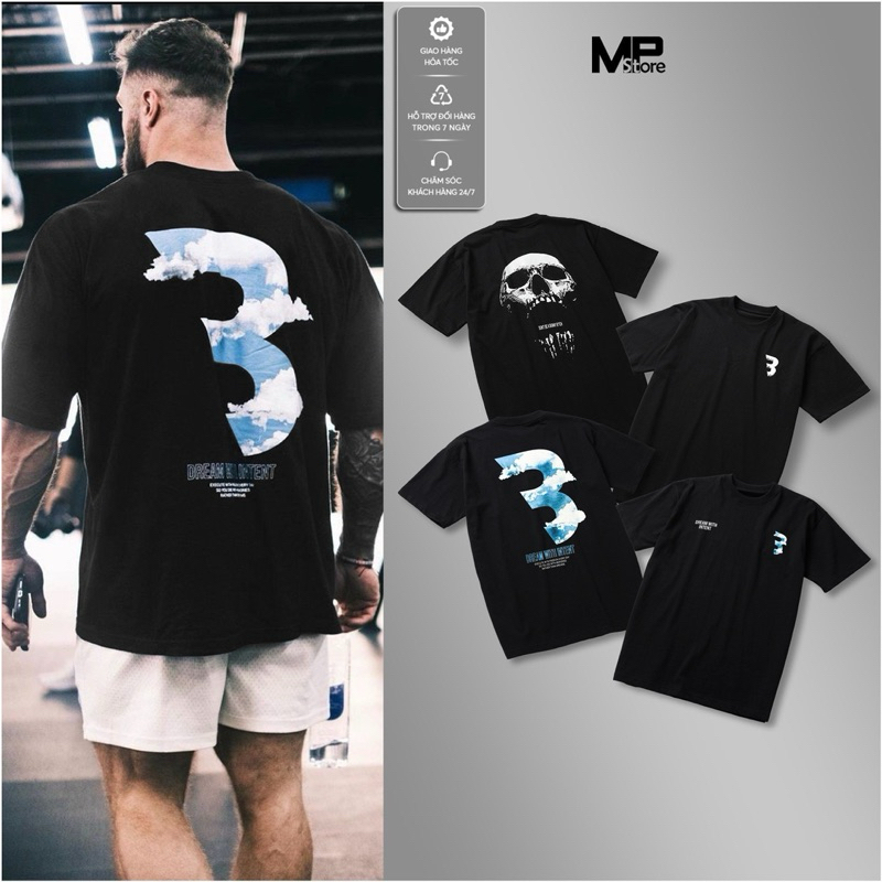 Áo thun thể thao oversize Cbum hình in MÂY | Sọ chất vải 100% cotton