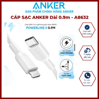 Cáp sạc anker powerline ii light.ning to usb-c dài 0.9m - a8632
