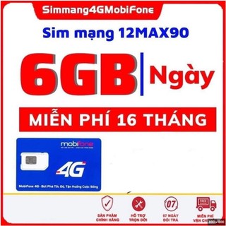Sim 4g mobifone 12max90 miễn phí trọn gói 16 tháng không cần nạp tiền