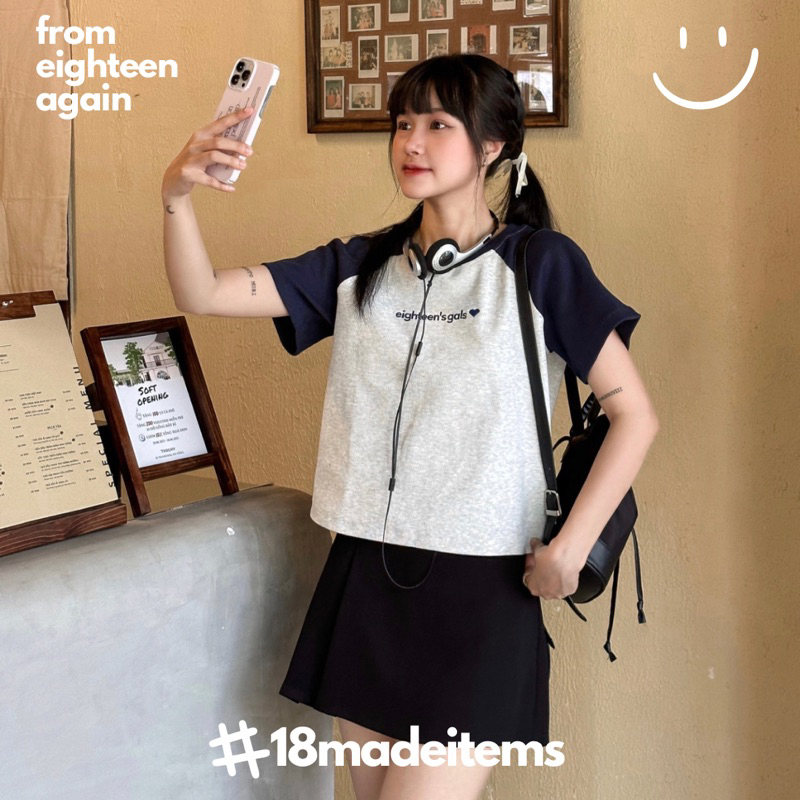 Eighteen Gals Raglan Tee ✿ 𝐁𝐲 𝐄𝐢𝐠𝐡𝐭𝐞𝐞𝐧 𝐀𝐠𝐚𝐢𝐧