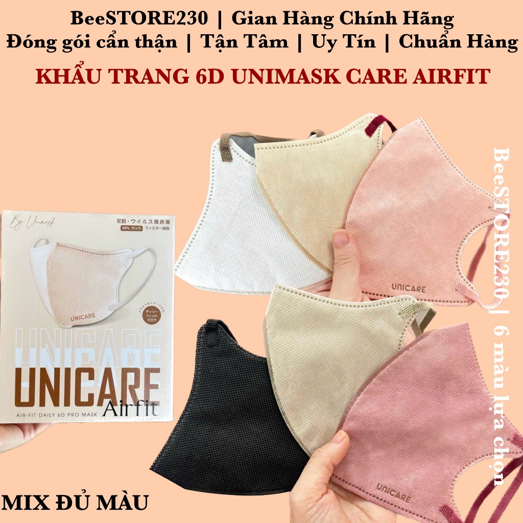 THÙNG 𝟏𝟎𝟎𝐜 𝐔𝐍𝐈𝐂𝐀𝐑𝐄 𝟔𝐃 = 10 TÚI FULL 6 MÀU AIRFIT 3 LỚP SIÊU THOÁNG THỜI TRANG