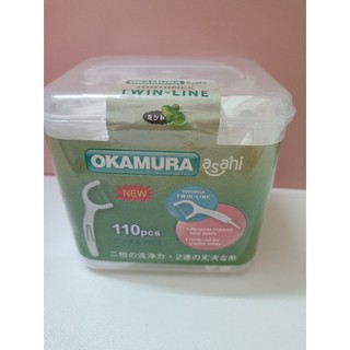 Tăm chỉ kẽ răng hộp 110 que okamura nhật vị bạc hà thơm mát