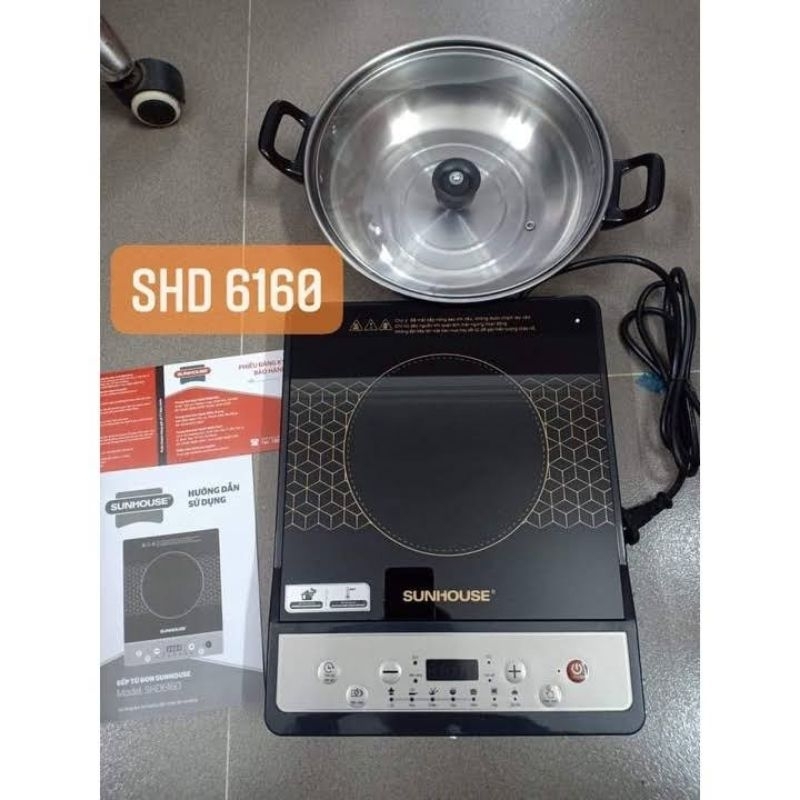 Bếp điện từ cảm ứng SUNHOUSE SHD6802 HOẶC  phím cơ SHD6160 tặng kèm nồi lẩu - bảo hành chính hãng toàn quốc 12 tháng