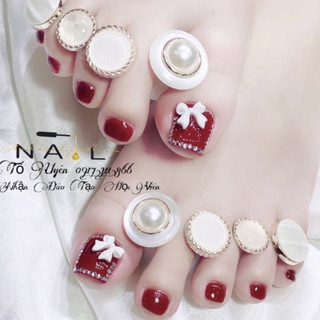 Móng up chân - Nail box bộ 24 móng thiết kế kèm keo dũa
