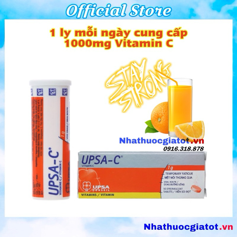 [DATE 11/2024] VIÊN SỦI UPSA C 1000MG GIÚP BỔ SUNG VITAMIN C TĂNG CƯỜNG SỨC ĐỀ KHÁNG CHO CƠ THỂ