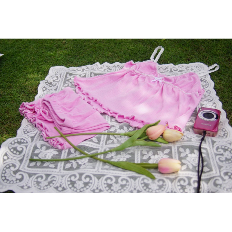 Set Bộ 2 Dây Đính Nơ Chất Liệu Cotton Co Giãn