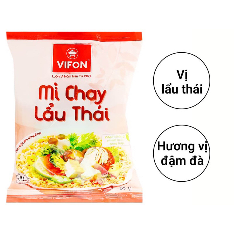 Thùng mì Chay Rau Nấm Vifon 30 gói 65g