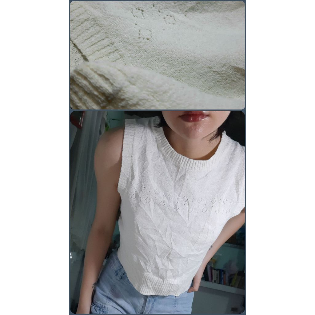 Áo croptop len mịn sát nách 2hand