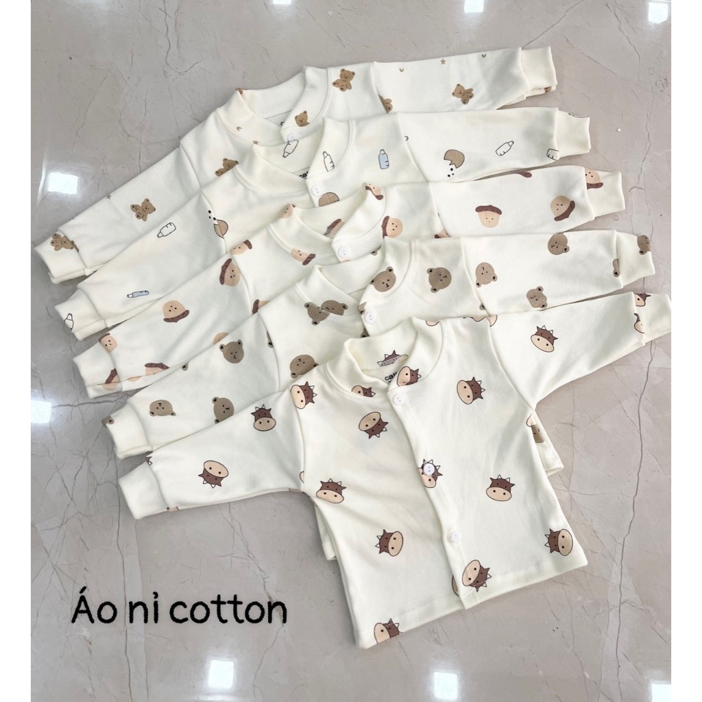 Áo cotton nỉ sơ sinh giữ ấm cho bé