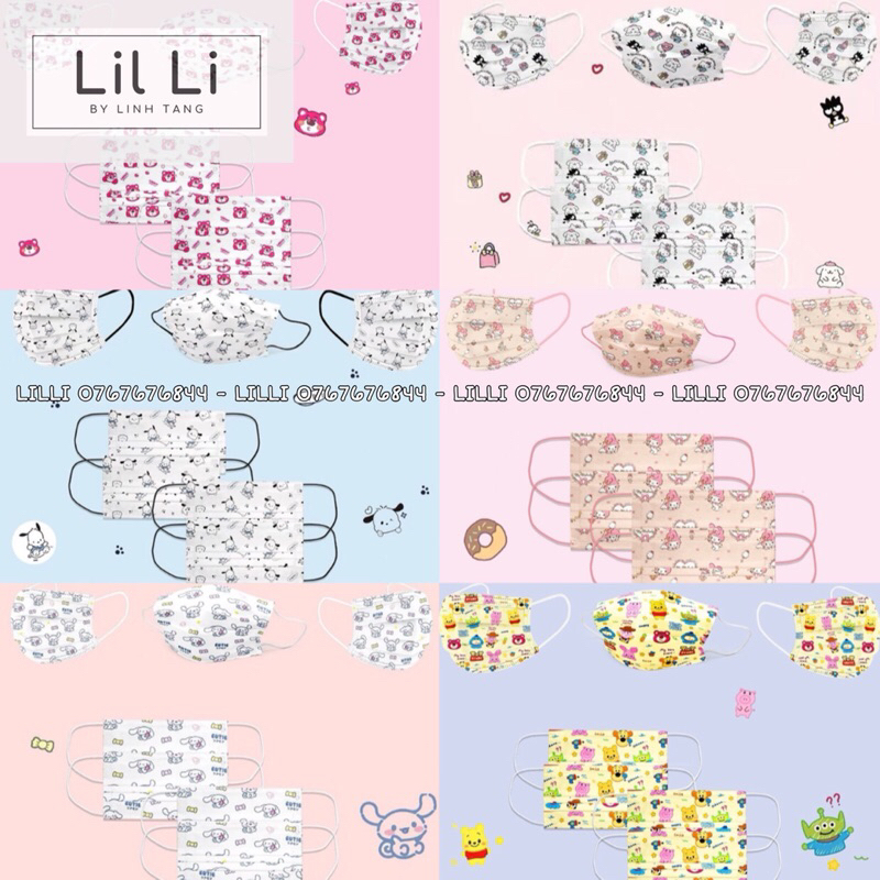 Khẩu Trang Y Tế Họa Tiết Hoạt Hình Dễ Thương Người Lớn