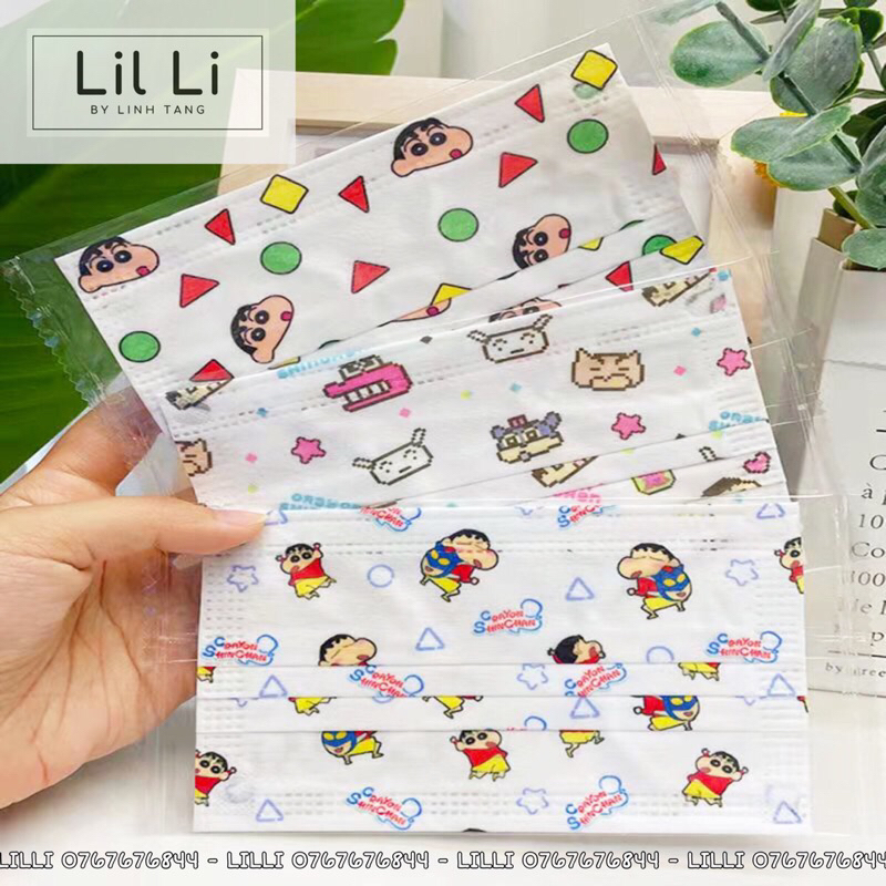 Khẩu Trang Hoạt Hình Dễ Thương Shin Cậu Bé Bút Chì