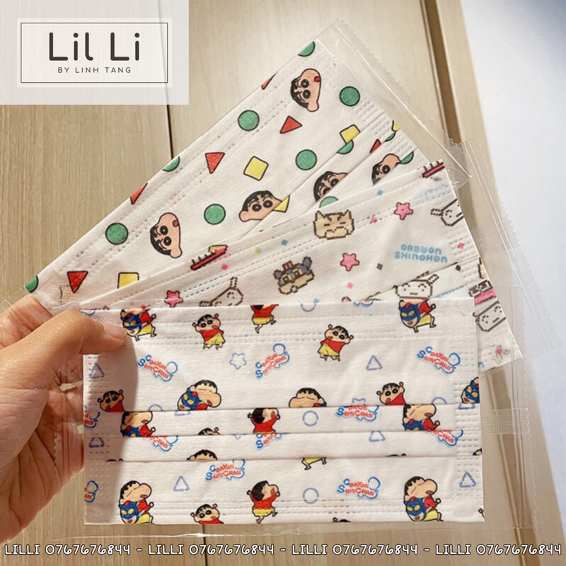 Khẩu Trang Hoạt Hình Dễ Thương Shin Cậu Bé Bút Chì