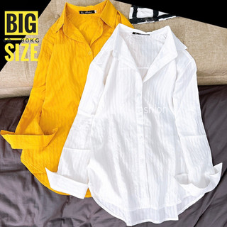 ÁO SƠ MI NỮ BIG SIZE - ĐỦ SIZE - SỌC THUÊ GÂN COTTON - Áo sơ mi công sở Hàn Quốc.