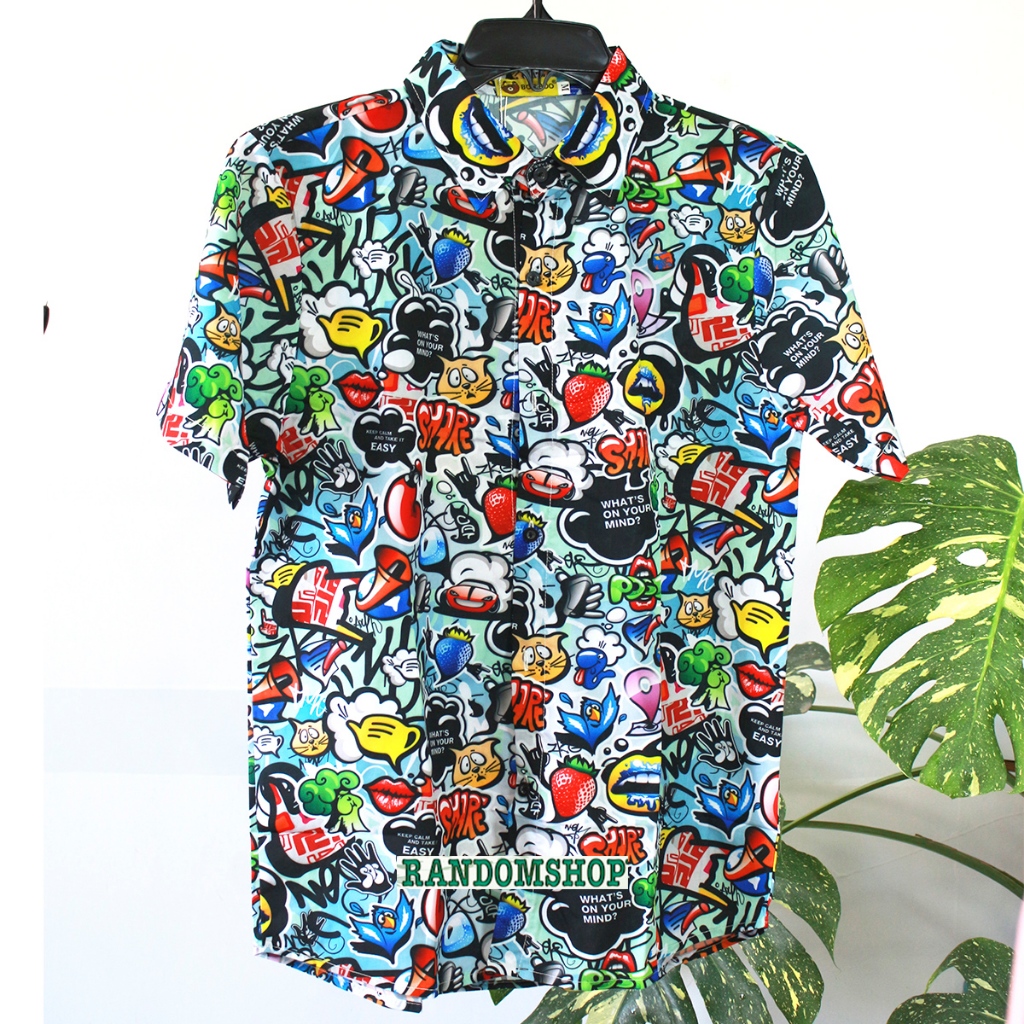 Áo sơ mi hoạt hình nhiều họa tiết, unisex nam nữ đều mặc đẹp.