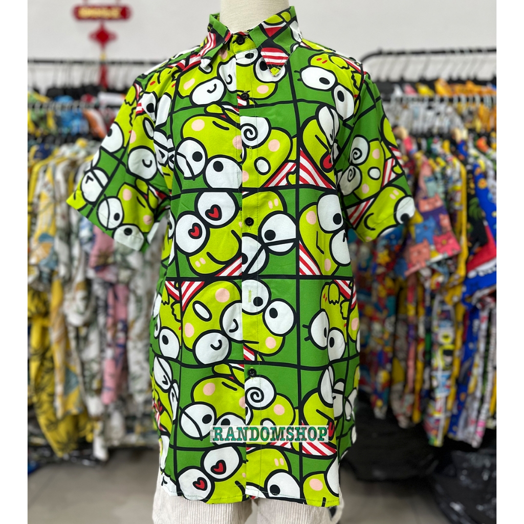 Áo sơ mi hoạt hình ếch xanh unisex nam nữ đều mặc đẹp.