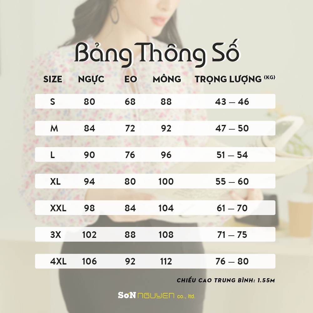 SONNGUYEN Áo sơ mi nữ công sở hoa nhí cổ tròn tay dài 31902