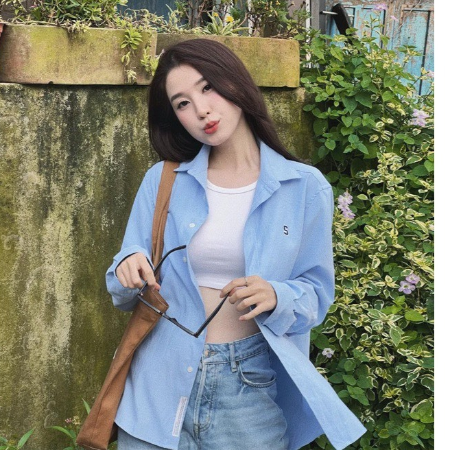 Áo sơ mi unisex form rộng thêu chữ S - Retrostyle - AosomitronchuS3071_P9K16