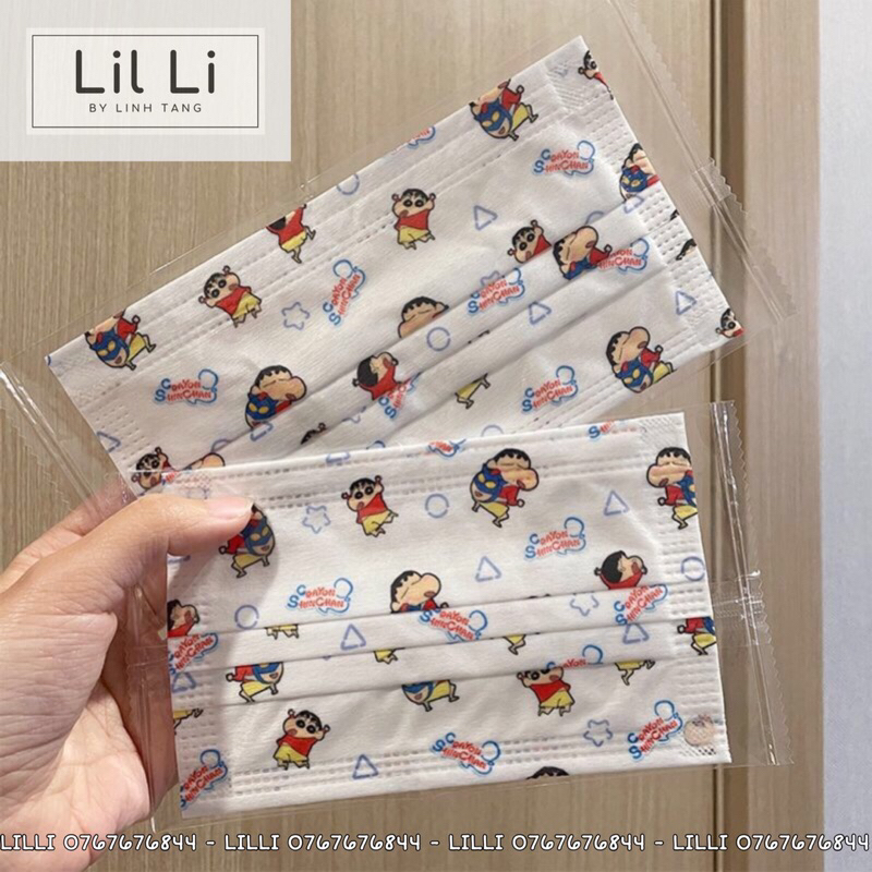 Khẩu Trang Hoạt Hình Dễ Thương Shin Cậu Bé Bút Chì
