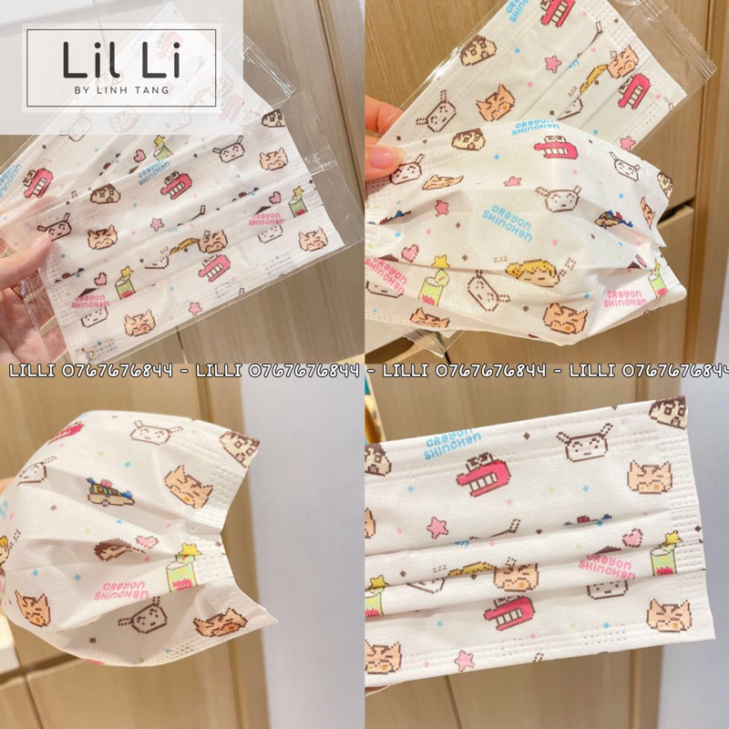 Khẩu Trang Hoạt Hình Dễ Thương Shin Cậu Bé Bút Chì