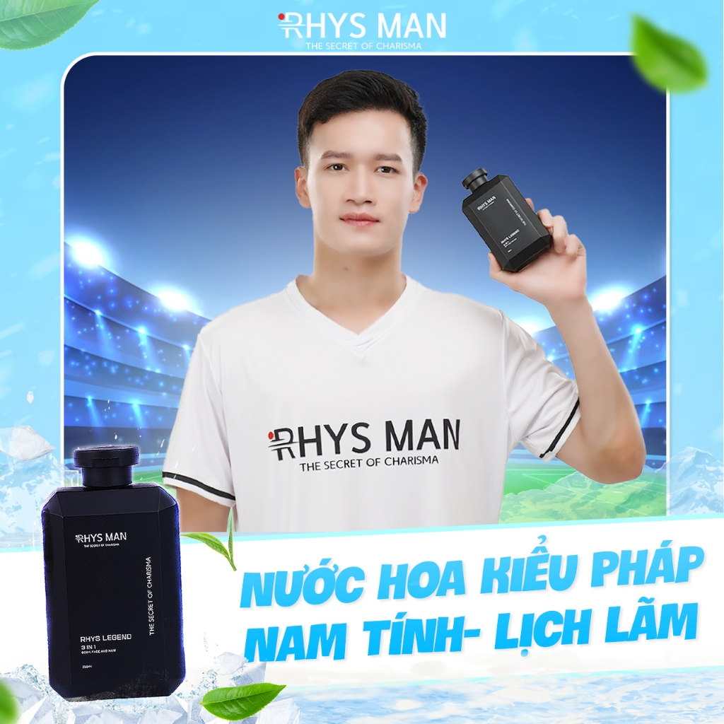 Bộ Quà Tặng Nam - Sữa tắm gội nam 350 ml & Sữa rửa mặt nam 100ml & Dung dịch vệ sinh 120ml RHYS MAN