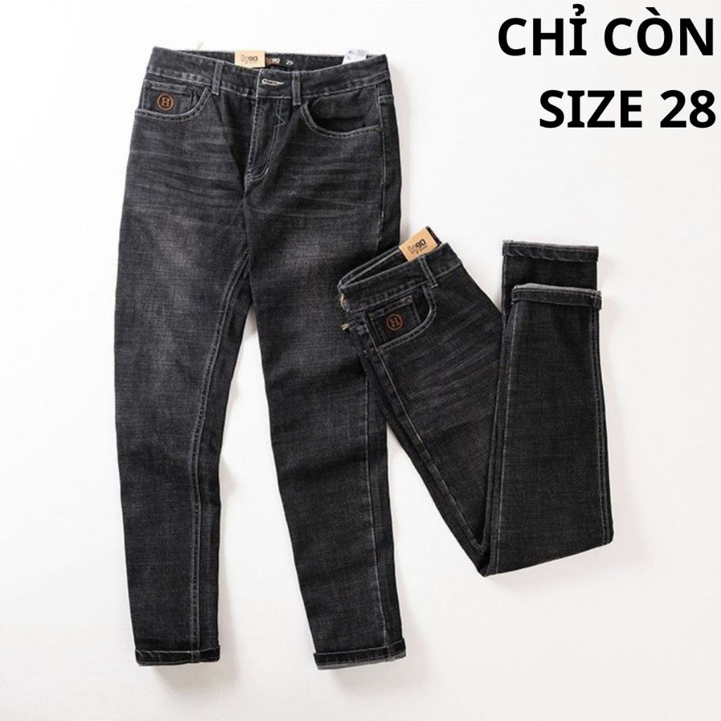 Quần Jean Skinny Nam Cao Cấp H90 Màu Khói Chất Bò Cotton Co Giãn Trẻ Trung J081