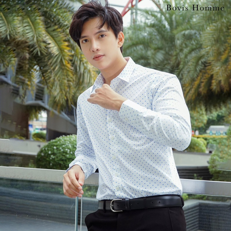 Áo sơ mi nam Bovis Homme tay dài SD388, Form slim, chất liệu bamboo, mặt vải mềm mượt, thoáng mát, chống nhăn