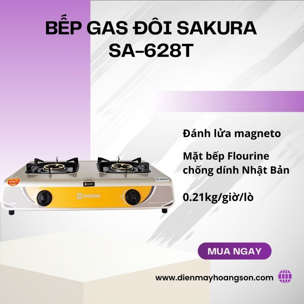 Bếp gas đôi SAKURA SA-628T