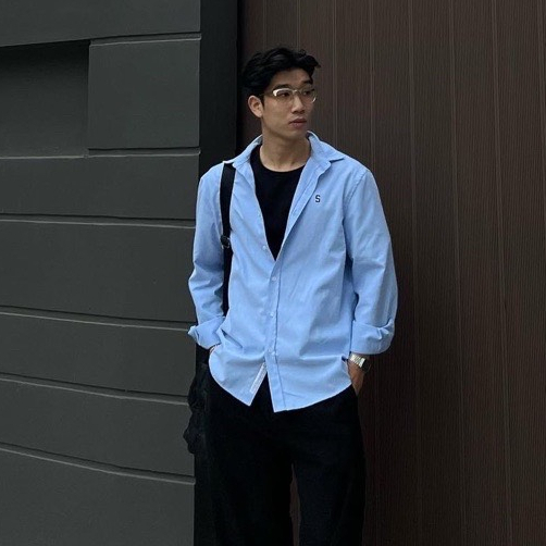 Áo sơ mi nam nữ unisex form rộng thêu chữ S - 247store.vn - AosomitronchuS3071_P1K10