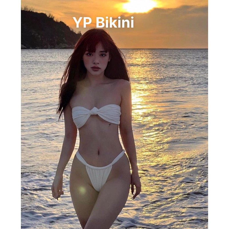 Bikini đồ bơi 2 mảnh nút cột ngực quần lọt khe