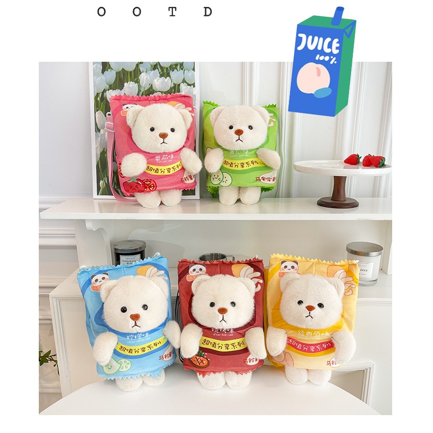 Túi Tote đeo chéo Gấu bông Snack siêu dễ thương