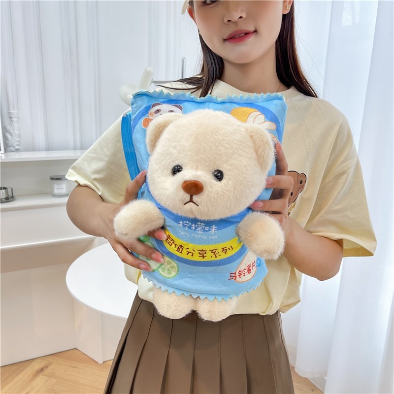 Túi Tote đeo chéo Gấu bông Snack siêu dễ thương