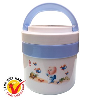 [Được Chọn Màu] CÀ MÈN CAO CẤP 2 NGĂN VIỆT NHẬT RUỘT INOX 1L MADE IN VIỆT NAM - HỘP CƠM 2 NGĂN GIỮ NHIỆT