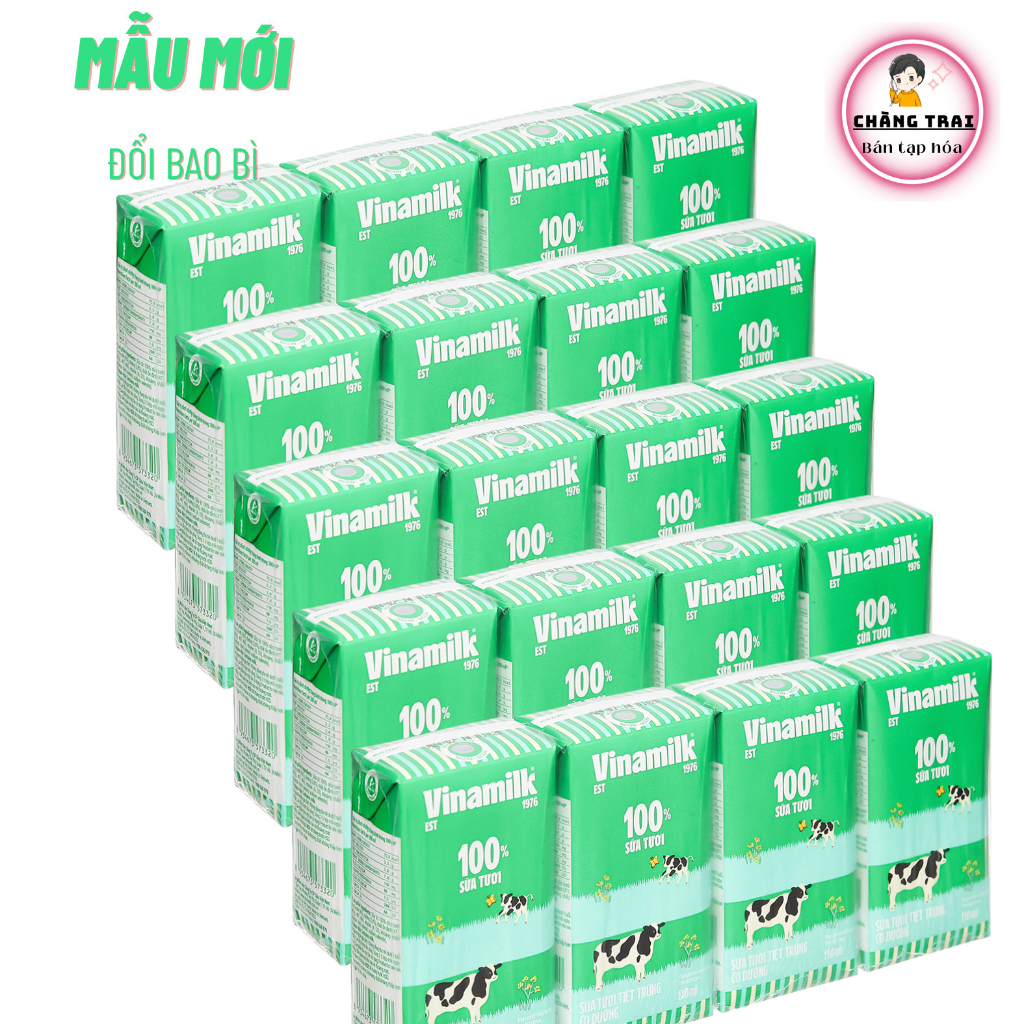 LỐC 4 HỘP SỮA TƯƠI 100% VINAMILK 110ml / 180ml