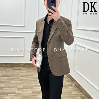 Áo khoác blazer nam, áo vest nam balzer nam màu nâu caro phong cách Hàn Quốc ADK0018 - DUKI STORE