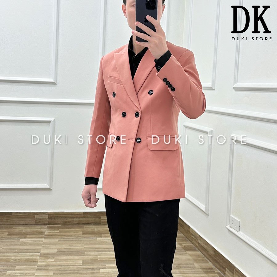 Áo vest nam, áo blazer nam 6 cúc Hàn Quốc hồng cực sang EDK0005 - DUKI STORE