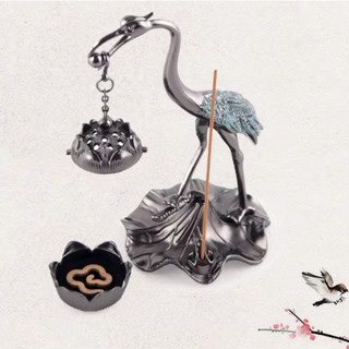 Hạc đốt trầm, hạc may mắn, hạc tài lộc, hạc decor trang trí, hạc đốt trầm thiền định hóa giải vận xui