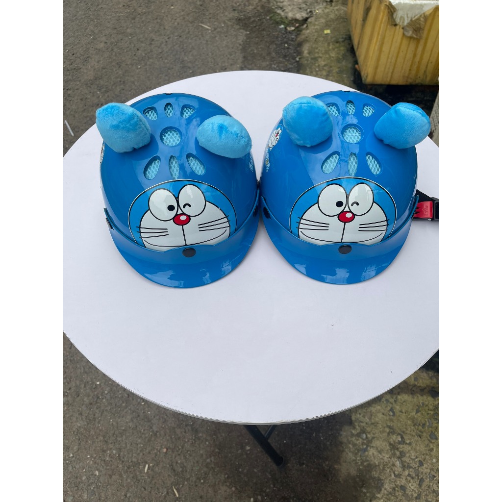 Nón bảo hiểm  doorremon không kính e bé từ 2 t đên 7 t