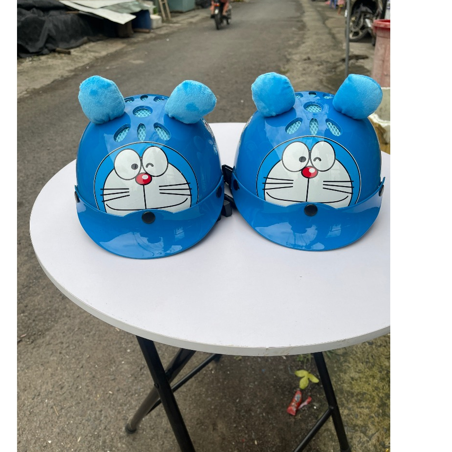 Nón bảo hiểm  doorremon không kính e bé từ 2 t đên 7 t