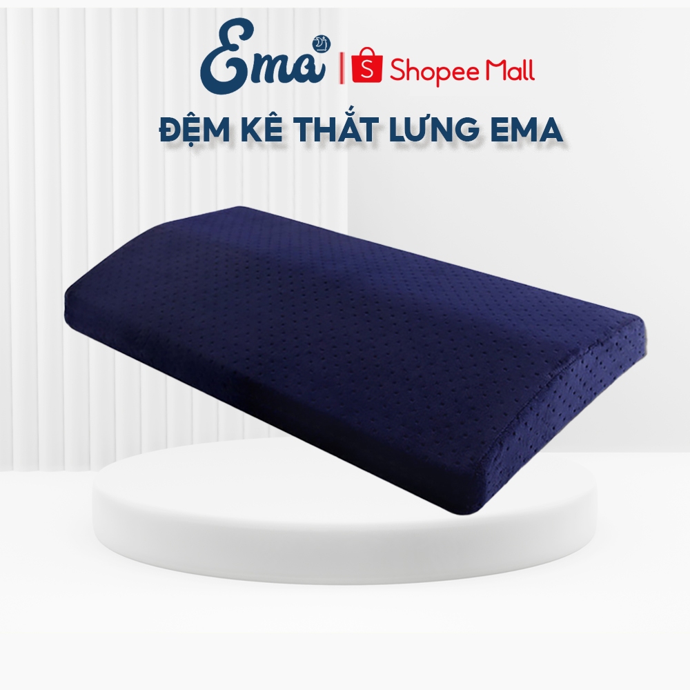 Đệm kê lưng cao su non Ema thế hệ 2 - Giảm thoát vị đĩa đệm, thoái hoá cột sống - Kích thước 60x24x4cm