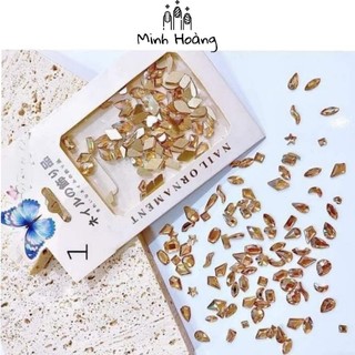 Set 100 viên đá khối chân bằng nhiều hình trang trí móng tay