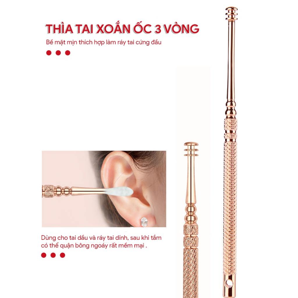 Lấy ráy tai, ngoáy tai có đèn cho bé Bộ dụng cụ lấy ráy tai cao cấp - Pabyhoop